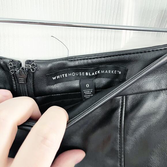 White House Black Market Faux Leather Paneled Pencil Skirt - Picture 3 of 6